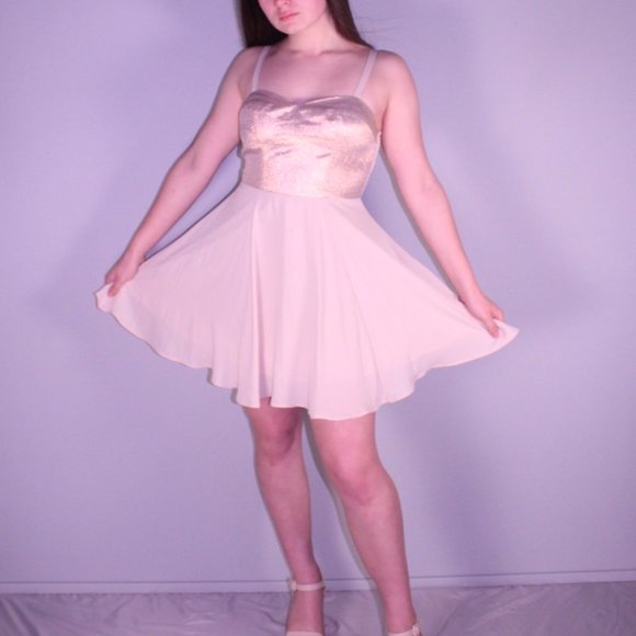 Nude Shimmer Summer Dress - Picture 1 of 4